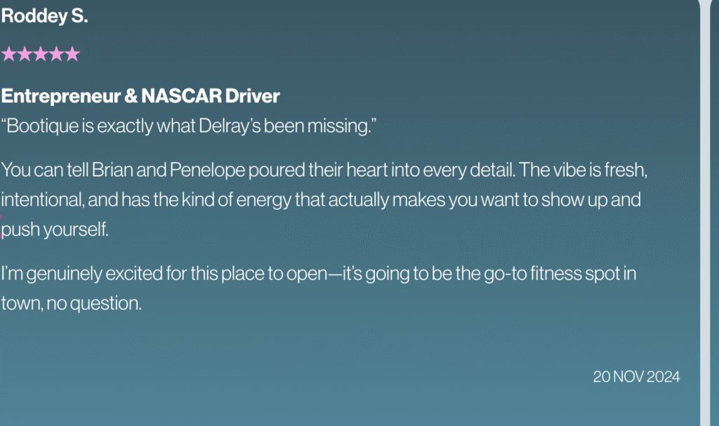 Bootique Testimonial 1