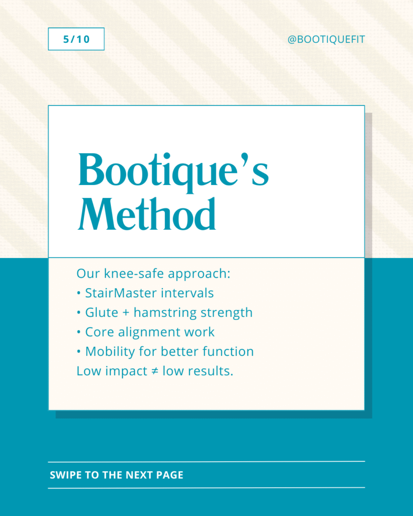 KneeFriendlyWorkouts at Bootique Fitness - The Method
